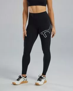 TYR Base Kinetic™ Women's High-Rise Full Length Logo Leggings - Solid