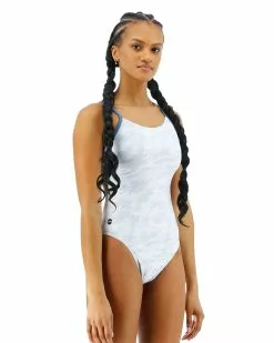 TYR Durafast Elite® Women's Cutoutfit Swimsuit - Whiteout Camo -TYR Sales CWCM7A 100 alt06