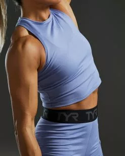 TYR Base Kinetic™ Women's Cropped High Neck Tank - Solid -TYR Sales FGCHTS3A 986 alt07