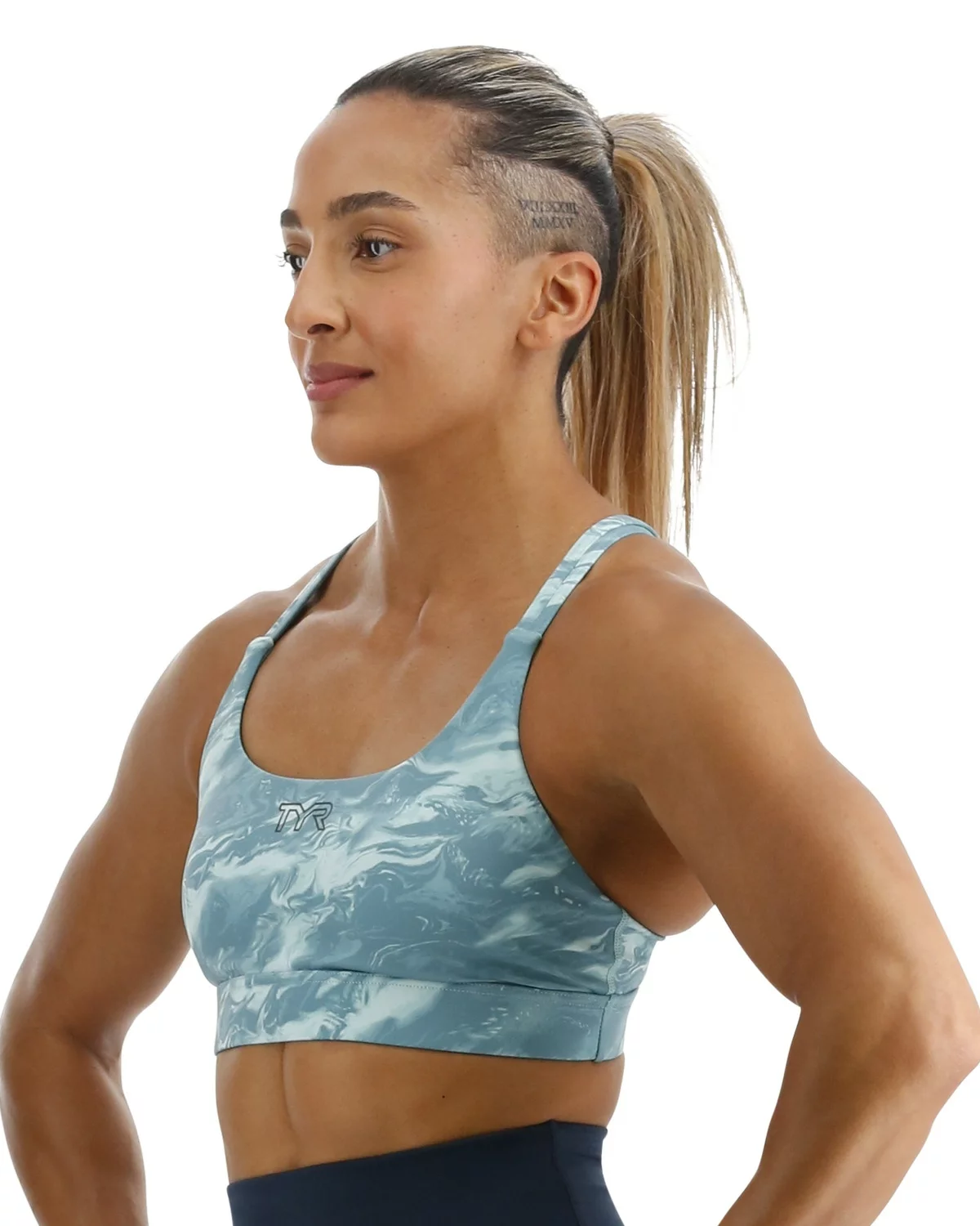 TYR Base Kinetic™ Women's Dual Strap Sports Bra - Aqueous 5 TYR Base Kinetic™ Women's Dual Strap Sports Bra - Aqueous - Image 3