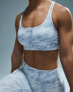 TYR Base Kinetic™ Women's High Neck Sports Bra - Whiteout Camo -TYR Sales FGDSWC3A 100 alt09