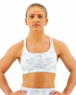 TYR Base Kinetic™ Women's High Neck Sports Bra - Whiteout Camo -TYR Sales FGDSWC3A 100 main01