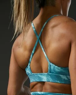 TYR Base Kinetic™ Women's High Neck Sports Bra - Aqueous -TYR Sales FGHAQ3A 988 alt09