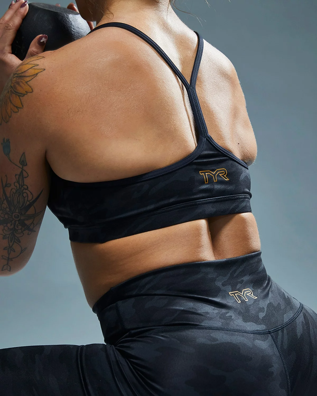 TYR Base Kinetic™ Women's V-Neck Sports Bra - Blackout Camo 12 TYR Base Kinetic™ Women's V-Neck Sports Bra - Blackout Camo - Image 10