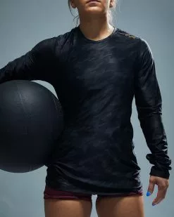 TYR Airtec™ Women's Long Sleeve Tee - Blackout Camo -TYR Sales FPTLBC3A 001 alt07