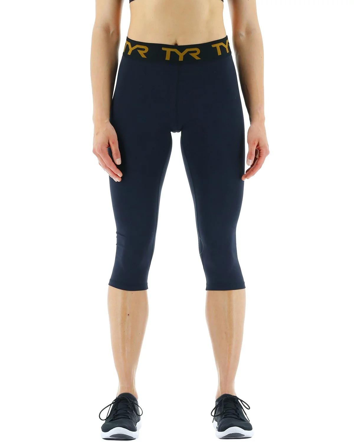 TYR Base Kinetic™ Women's Mid-Rise Logo Leggings - Solid 3 TYR Base Kinetic™ Women's Mid-Rise Logo Leggings - Solid