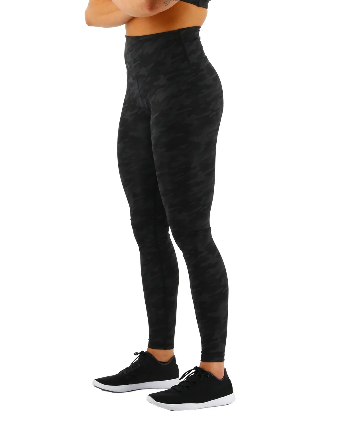 TYR Base Kinetic™ Women's High-Rise Full Length Leggings- Blackout Camo 6 TYR Base Kinetic™ Women's High-Rise Full Length Leggings- Blackout Camo - Image 4