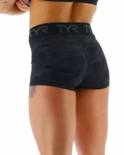 TYR Base Kinetic™ Women's Mid-Rise 2" Logo Short - Blackout Camo 11 TYR Base Kinetic™ Women's Mid-Rise 2" Logo Short - Blackout Camo -TYR Sales FTMLSB3A 001 alt04