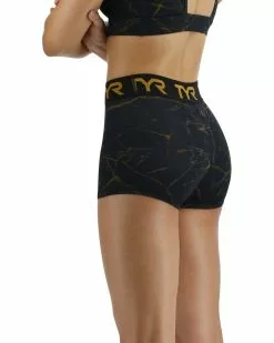 TYR Base Kinetic™ Women's Mid-Rise 2" Logo Short - Goldstone -TYR Sales FTMLSG3A 001 alt03