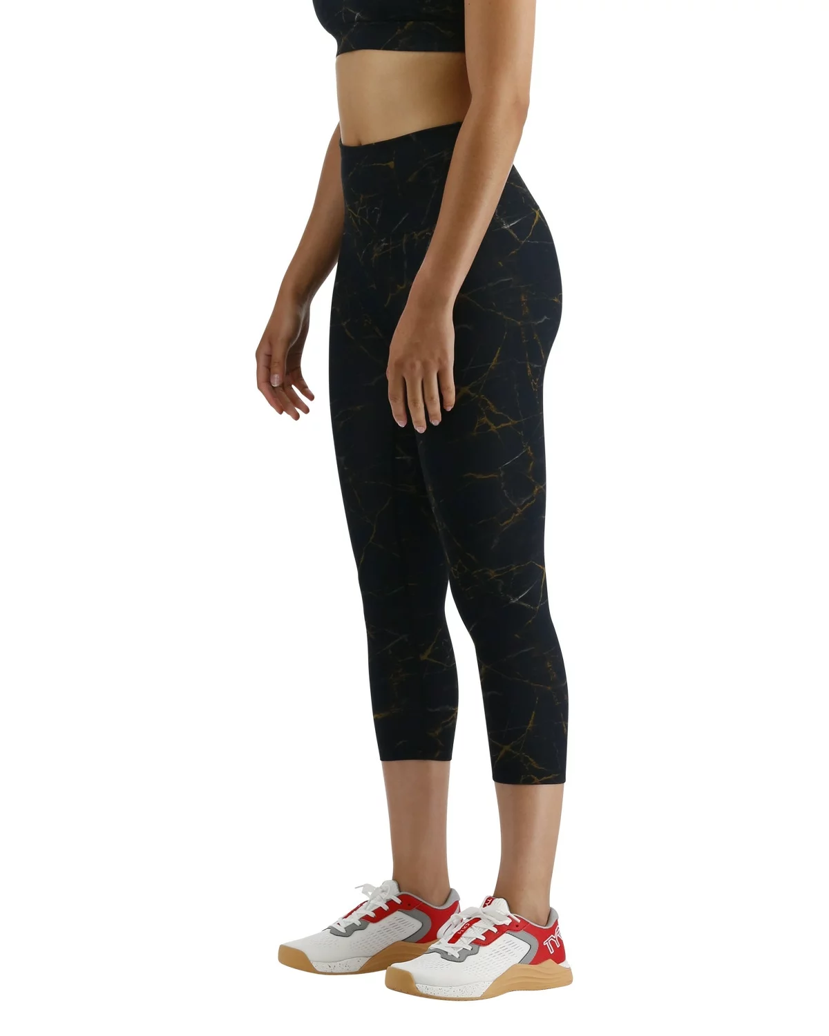 TYR Base Kinetic™ Women's High-Rise 3/4 Leggings - Goldstone 5 TYR Base Kinetic™ Women's High-Rise 3/4 Leggings - Goldstone - Image 3