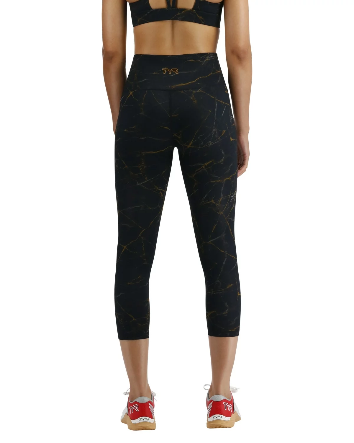 TYR Base Kinetic™ Women's High-Rise 3/4 Leggings - Goldstone 4 TYR Base Kinetic™ Women's High-Rise 3/4 Leggings - Goldstone - Image 2