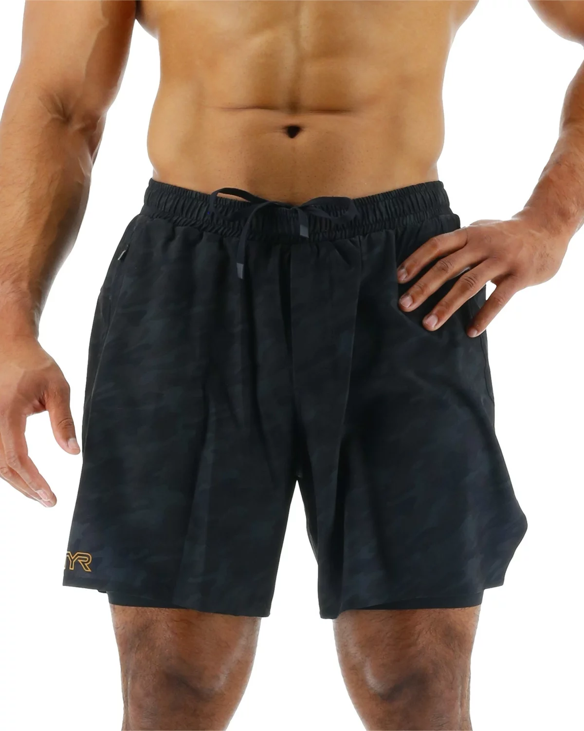 TYR Hydrosphere™ Men's Lined 6" Momentum Shorts - Blackout Camo 3 TYR Hydrosphere™ Men's Lined 6" Momentum Shorts - Blackout Camo