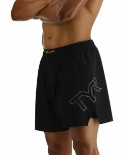 TYR Hydrosphere™ Men's Unlined 6" Momentum Big Logo Shorts - Solid -TYR Sales MMSUSL3A 001 alt02