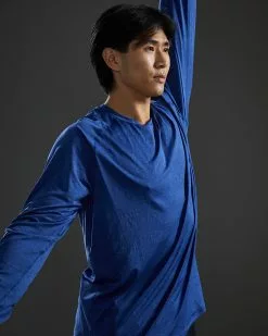 TYR ClimaDry™ Men's Raglan Long Sleeve Tech Tee - Solid / Heather -TYR Sales MPTLRS3A 981 alt08