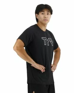 TYR ClimaDry™ Men's Raglan Big Logo Tech Tee - Solid -TYR Sales MPTRSL3A 001 alt06