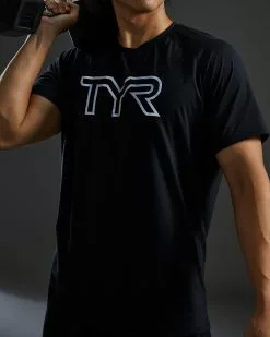 TYR ClimaDry™ Men's Raglan Big Logo Tech Tee - Solid -TYR Sales MPTRSL3A 001 alt07