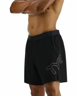 TYR Hydrosphere™ Men's Lined 7" Unbroken Big Logo Shorts - Solid -TYR Sales MUSLSL3A 001 alt02
