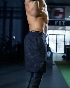 TYR Hydrosphere™ Men's Unlined 9" Unbroken Shorts - Blackout Camo -TYR Sales MUSNUB3A 001 alt09