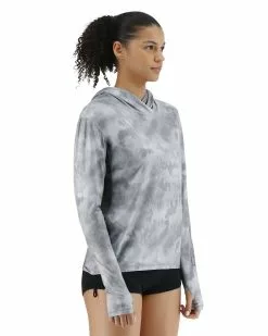 TYR SunDefense™ Women's Vented Hooded Shirt - Turbulent -TYR Sales PLHTUR7A 988 alt06