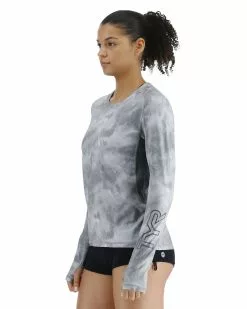 TYR SunDefense™ Women's Vented Long Sleeve Crew Shirt - Turbulent -TYR Sales PLSTUR7A 988 alt03