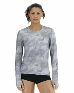 TYR SunDefense™ Women's Vented Long Sleeve Crew Shirt - Turbulent