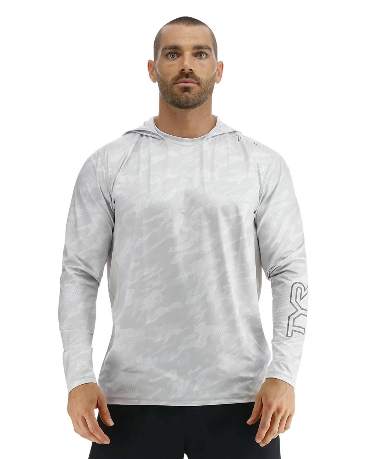 TYR SunDefense™ Men's Vented Hooded Shirt - Camohex 3 TYR SunDefense™ Men's Vented Hooded Shirt - Camohex