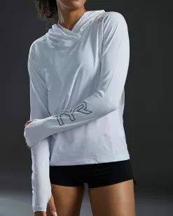 TYR SunDefense™ Women's Vented Hooded Shirt - Solid -TYR Sales TSFPLH7A 100 alt07