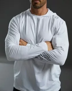 TYR SunDefense™ Men's Vented Hooded Shirt - Solid -TYR Sales TSMPLH7A 100 alt07