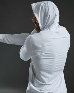 TYR SunDefense™ Men's Vented Hooded Shirt - Solid -TYR Sales TSMPLH7A 100 alt09