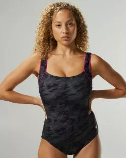 TYR Durafast Elite® Women's Square Neck Controlfit Swimsuit - Blackout Camo -TYR Sales TSQRBC7A 001 alt07