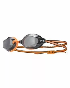 TYR BlackOps 140 EV Racing Junior Fit Goggles -TYR Sales TYRBLACKOPS140EVRACINGMIRROREDJUNIORFITGOGGLESSmokeOrange