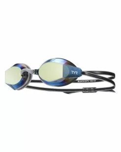 TYR BlackOps 140 EV Mirrored Racing Nano Fit Goggles -TYR Sales TYRBLACKOPS140EVRACINGMIRROREDNANOFITGOGGLESGoldBlack