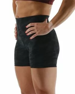 TYR Base Kinetic™ Women's High-Rise 4" Shorts - Blackout Camo -TYR Sales ftfhsb3a 001 alt03