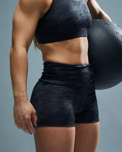 TYR Base Kinetic™ Women's High-Rise 2" Shorts - Blackout Camo -TYR Sales ftmrsb3a 001 alt09