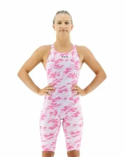TYR Women’s Thresher Camo Open Back Swimsuit - U12 Compliant
