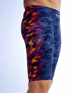 TYR Men’s Venzo™ High-Waist Jammer Swimsuit - Camo Fire -TYR Sales vzcfhw6a 937 vid02 thumbnail