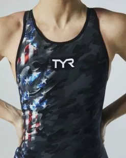 TYR Women's Venzo™ Closed Back - USA Blackout Camo -TYR Sales vzcucb6a 921 alt08