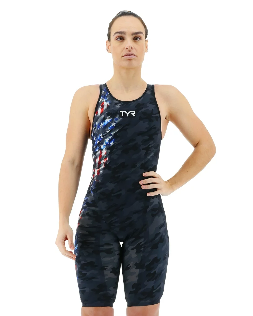 TYR Women's Venzo™ Open Back - USA Blackout Camo 3 TYR Women's Venzo™ Open Back - USA Blackout Camo